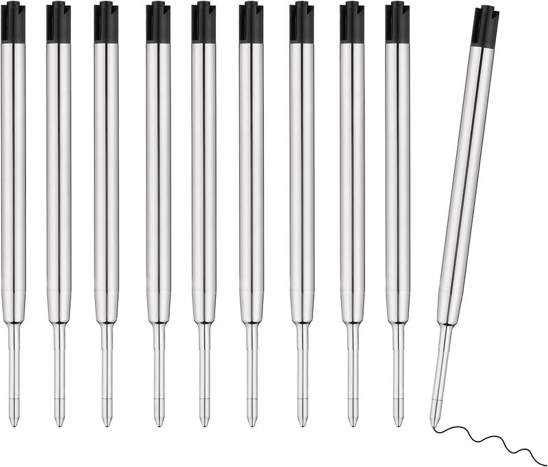 CFDXK 10 Pcs Replaceable Ballpoint Pen Refills, Black Ink Refill, 1mm Medium Refill Compatible with Parker Pen (Black Ink) - Image 1